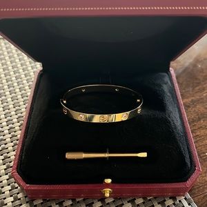 4 Diamond inspired gold love bracelet - on hold